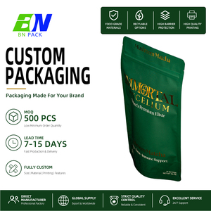 Custom Logo Gold Foil Printing Window Stand up Pouch for Flour Custom Size OEM Packaging - Product Image 1