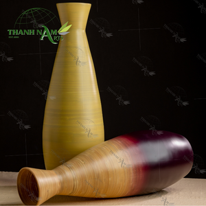 Grand vase en bambou artisanal décor de table de salon vase de sol naturel écologique pour la maison et la décoration commerciale - Product Image 1