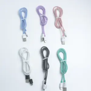 Cable de datos usb de 4 núcleos para Samsung, Apple, Huawei, cargador de datos clásico, carga de teléfono móvil en varios colores, venta al por mayor