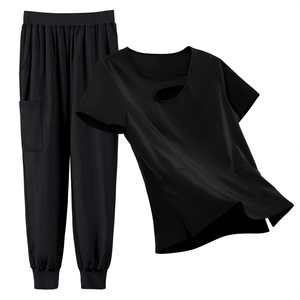 Scrubs Tops Pants Sets Custom Logo Cargo Pant Scrub Set For Spa & Medical Uniform - Product Image 5