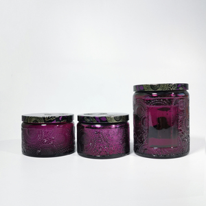 Candeliere in Vetro Cilindrico Colorato Viola e Rosa da 100ml, Vuoto, con Texture Goffrata e Finitura Lucida, per Decorazioni Natalizie e Domestiche, con Tappo in Gomma - Product Image 6
