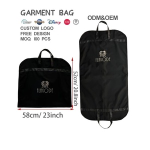 OEM/ODM personalizado negro impermeable <span class=keywords><strong>a</strong></span> prueba <span class=keywords><strong>de</strong></span> polvo reutilizable poliéster Tote Suit Bag portátil plegable poliéster bolsa <span class=keywords><strong>de</strong></span> ropa para viajes - Product Image 1