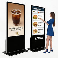 Monitor Publicitario LCD con Pantalla Full HD Android de Diseño Ultra Delgado, con Base para Piso