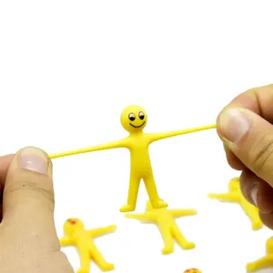 TPR材料微笑黄色迷你男子压力重温无毒塑料胶囊玩具拉伸儿童成人玩具