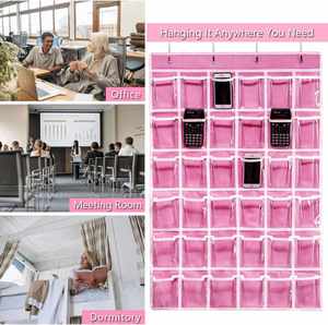 Organizador de Bolsillos Transparentes para Aula con 36 Compartimentos, Adhesivos Numerados, Soporte para Teléfono Móvil y Calculadora, para Oficina y Material Escolar - Product Image 5