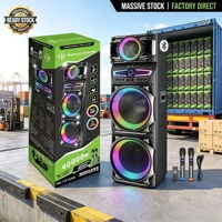 Nuevo Altavoz Inalámbrico Doble de 15 Pulgadas con Micrófono, 300W de Potencia, para Fiestas, DJ, Karaoke, Woofer, TF, Hogar, Computadora, Teléfono Móvil