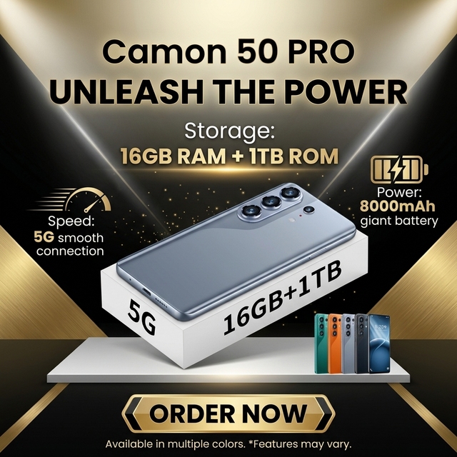 2026 Best Choice Camon 50 Pro 5G Android 15.0 Global Version 16GB RAM 108MP Camera 144Hz Display Dual SIM Unlocked Smartphone