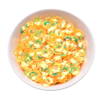 Paillettes PVC 3D à 1 trou, 6-10mm, 500g/sac, pour DIY, faites à la main, dorées brillantes, en forme de fleur de prun concave, holographiques, pour vêtements, en vrac