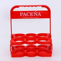 Porte-bouteilles de bière pliable pour 6 bouteilles, barware, porte-bouteilles de bière portable, porte-boissons en plastique pour grandes tasses, logo personnalisé