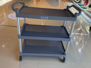 Carrello di Servizio Professionale a 3 Ripiani in Plastica, Robusto, con Ruote, per Ristoranti, Hotel, Ospedali, Cucine, Stoccaggio Baiyun - Product Image 4