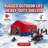 Tente médicale gonflable d'urgence portable rouge imperméable pour secours en cas de catastrophe en extérieur