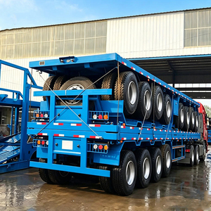 Vente flash : <span class=keywords><strong>Remorque</strong></span> à plateau plat 4 essieux de 50 tonnes pour le transport de marchandises en vrac - Product Image 5