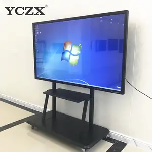 Monitor Multi Sentuh Led 65 ", Panel Datar Interaktif untuk Penggunaan Guru Pendidikan Kelas