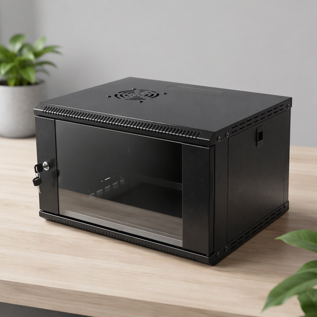 LACY 22U Wall Mounted Network Cabinet 19 Inch Server Rack Cold Rolled Carbon Steel Enclosure Electrostatic Powder Coating