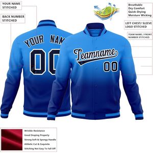 Chaqueta universitaria personalizada cosida a medida con nombre y número, chaqueta estilo béisbol unisex para hombres, mujeres y jóvenes - Product Image 3