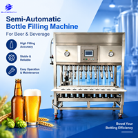 Machine de rinçage, remplissage et bouchage semi-automatique 3 en 1 personnalisée, remplisseuse et boucheuse de bouteilles compacte pour bière, soda, eau, brasserie, SUS304 CE
