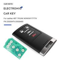 Télécommande de coffre à 4 boutons 315MHZ pour Chevrolet Corvette 2008 + Smart Key M3N5WY7777A PN 25926479 25926480