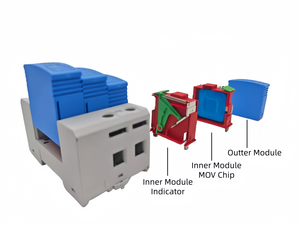 Leihao CE chứng nhận SPD T2 80kA 420V 4P AC PV bảo vệ tăng 40kA sét hãm SPD cho hệ thống năng lượng mặt trời chống sét - Product Image 4