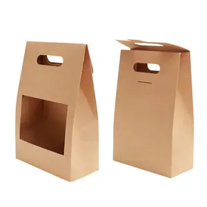도매 사용자 정의 디자인 차 포장 크래프트 종이 다이 커팅 핸들 백서 가방