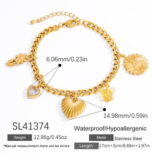 Pulsera de Eslabones de Acero Inoxidable Hecha a Mano con Colgante Individual DIY, Joyería de Oro de 18K, Amuleto de Moda para Aniversario - Product Image 6