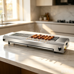 Commercial Stainless Steel Gas Grill With Easy Cleaning Feature For Grilling Meat Fish Chicken Skewers - Product Image 5