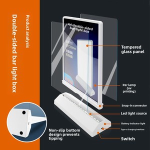 Xách tay A4/A5 hai mặt LED Sạc Hộp đèn quảng cáo bảng hiển thị bảng ăn uống đèn nhà hàng hộp đèn - Product Image 3