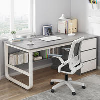 Escritorio Moderno Convertible de Madera Simple para Oficina en Casa, Dormitorio, Mesa de Computadora de Hierro con Cajón para Espacios Pequeños, Venta al por Mayor