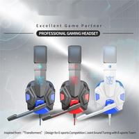 Headphone game lampu LED, Headset Bass Surround USB peredam kebisingan dengan Mic untuk komputer PS4 P