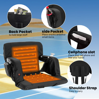Chaise de stade chauffante USB extra large et rembourrée avec dossier, pliable et compacte, pour l'hiver, personnalisable