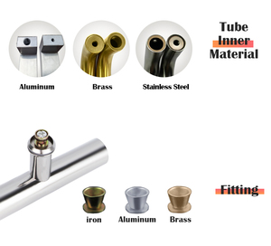 Brass &amp; Stainless Steel Double Sided Tempered Glass <strong>Door</strong> <strong>Pull</strong> <strong>Handle</strong> H-Shape Back <strong>to</strong> Back Bathroom Grab <strong>Bar</strong> - Product Image 3