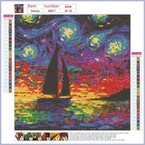 HG017/8/9-Kit de pintura de diamantes 5D DIY, paisaje marino, dibujos animados - Product Image 2