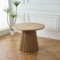 Table à Manger Ovale Extensible en Bois Rustique Rond, Design Minimaliste Nordique, Mobilier de Restaurant