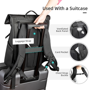 वीर नाइट कस्टम आधुनिक एक्सपेंड पुरुषों के लिए वाटरप्रूफ ट्रैवल टुक रोल रोल करने शहरी हाइकिंग डे पैक - Product Image 5