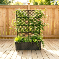 Treillis surélevé avec 3 Pots intérieur extérieur jardin Patio cour Poly rotin jardinière Promotion utilisation pour plantes grimpantes