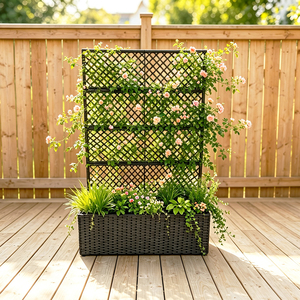 Treillis surélevé avec 3 Pots intérieur extérieur jardin Patio cour Poly rotin <span class=keywords><strong>jardinière</strong></span> Promotion utilisation <span class=keywords><strong>pour</strong></span> plantes grimpantes - Product Image 6