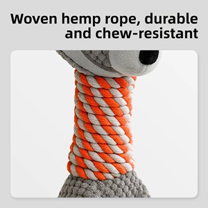 Zürafa Rakun Köpek Pamuk Halat Peluş Sesli ve Çiğneme Oyuncağı Can Sıkıntısını Giderici Oyuncak Çiğnemeye Dayanıklı Evcil Hayvan Malzemeleri Evcil Hayvan Oyuncağı - Product Image 4