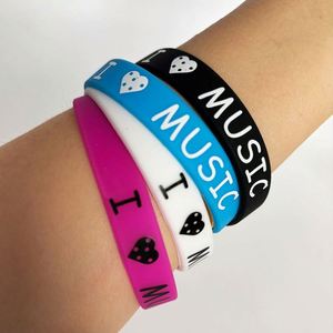 Nueva Pulsera Deportiva de Silicona con Diseño de Música, Pulsera de Goma para Fiestas de Hip Hop y Rock, con Logotipo Personalizable - Product Image 5