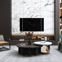 Console multimédia en MDF avec LED, style moderne, brun foncé, gris, crème, sauge, naturel, pour salle de divertissement