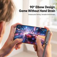 Câble USB C vers C 240W 90° °   Support de téléphone pliable avec charge rapide 5A PD 3.1, câble plat en nylon tressé pour iPhone 16, Samsung, MacBook