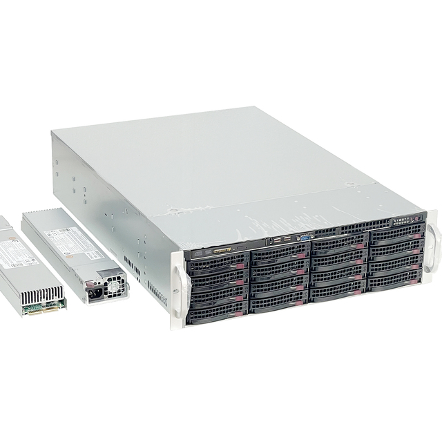 SuperMicro 3U 16 Bay HDD Hot Swappable Rack Server Chassis SATA3.0 Backplane Come with Platinum 800W Redundant 1+1 PSU and Rail