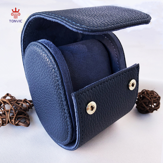Handmade Durable Single Watch Box Slot PU Watch Storage Packaging Suede Lining Watch Display Box Case for Man