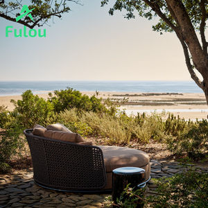 Meubles de club d'intérieur et d'extérieur luxueux, lit de jour rond en rotin pour <span class=keywords><strong>patio</strong></span>, meubles de piscine modernes pour hôtels, lit de bronzage en osier pour le jardin - Product Image 3