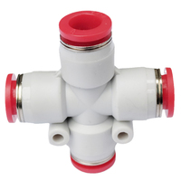 Conector neumático NBPT PZA Cross de 4 vías, accesorios de tubo de un toque, empuje para conectar Accesorios Neumáticos de conexión rápida de plástico
