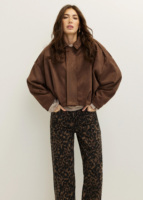 Blouson court pour femme sur mesure OEM, effet daim, simili cuir avec doublure en peluche pour un look d'hiver élégant et chaud, manteau vintage