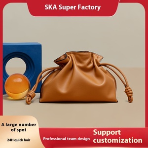 New Genuine Cowhide Leather Women's Crossbody Bucket Bag Fashionable Casual Small Shoulder Drawstring Bag for Autumn Season - Product Image 2