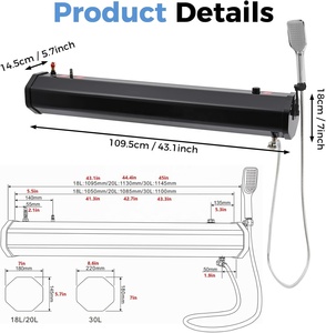 Réservoir d'eau de toit pour voiture 4x4, nouveau design, connexion rapide, matériau PVC léger, douche pour véhicules tout-terrain - Product Image 5