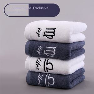 Toallas de Baño y Toallas de Mano de Algodón Bordadas con Signos del Zodiaco, Toallas Suaves y Absorbentes Personalizadas para Uso Doméstico, Opciones de Logotipo Personalizado - Product Image 1