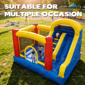 Château <span class=keywords><strong>gonflable</strong></span> aquatique AirFunPro pour enfants, toboggan aquatique, château <span class=keywords><strong>gonflable</strong></span> blanc en PVC, mini combo pour 10 personnes, installation facile - Product Image 2