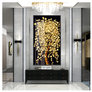Pannello Decorativo con Stampa a Getto d'Inchiostro su Cornice in Alluminio, <span class=keywords><strong>Albero</strong></span> <span class=keywords><strong>della</strong></span> <span class=keywords><strong>Vita</strong></span> in Porcellana Cristallina con Foglia d'Oro, Arte da Parete per Soggiorno - Product Image 4