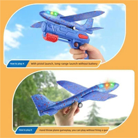 Jouets lanceurs d'avions : Avion en mousse LED avec modes de vol pour garçons, jouets volants d'extérieur, cadeaux d'anniversaire pour garçons et filles, avions